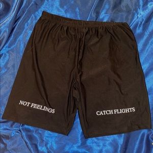 “Catch Feelings,Not Flights” Biker shorts